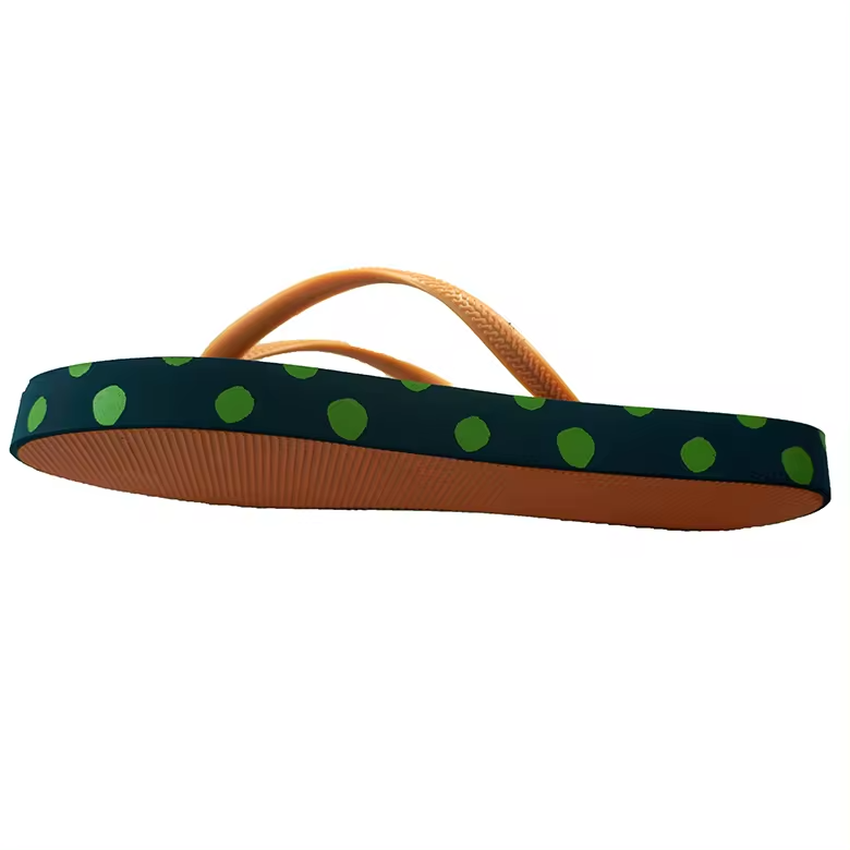 promotional cheap price summer fashion vintage polka dot designer flat slipper outdoor beach eva foam flip flops