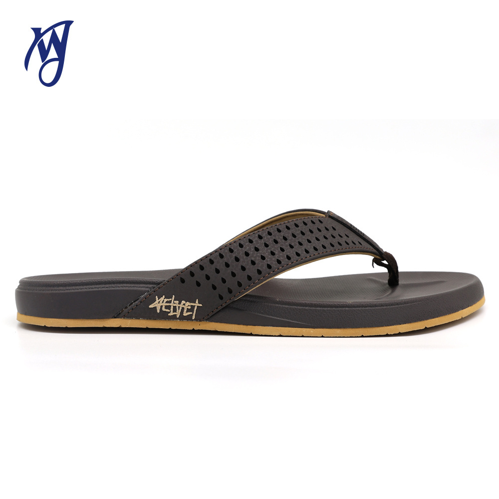 Summer Pu Leather Male Sandal Man Beach Eva Slippers flip flops Sandals custom logo New Design Men's Slippers flip flop Men