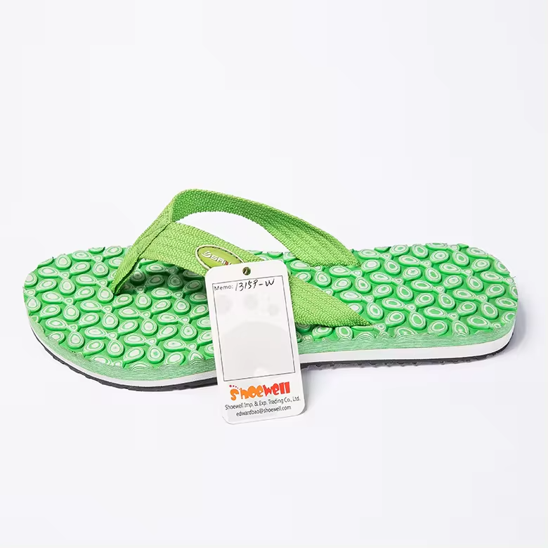 promotional wholesale logo printing bubble green anti slip outsole slipper flat eva outdoor beach flip flop private label