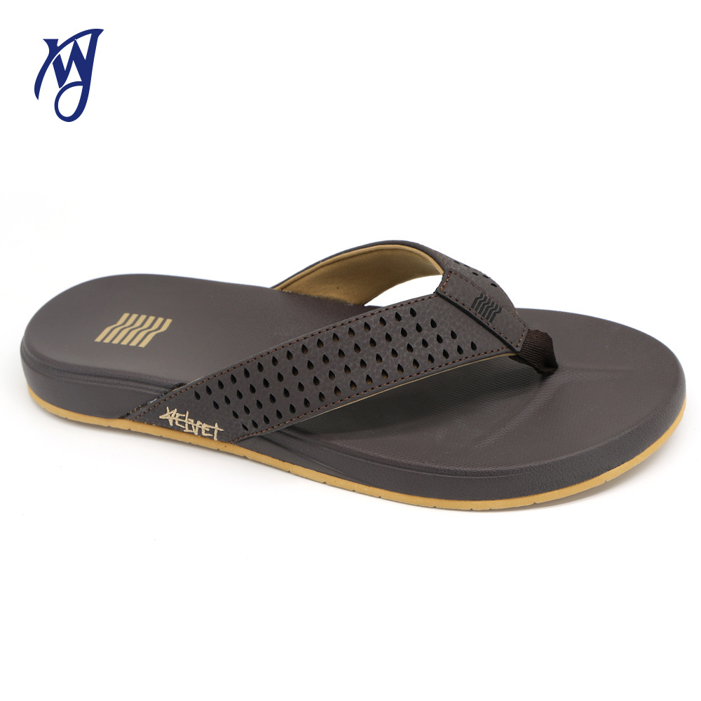 Summer Pu Leather Male Sandal Man Beach Eva Slippers flip flops Sandals custom logo New Design Men's Slippers flip flop Men