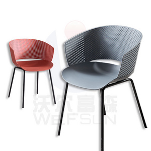 Simple luxury modern Plastic Dining room chairs upholstered  Leisure Adult stackable dining Backrest Conference Chair