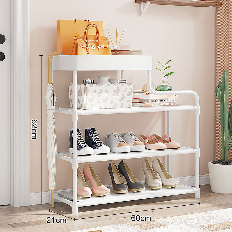 High quality Simple shoe shelf  household Hallway economy multi-layer metal Wooden Shoe Racks &Cabinets