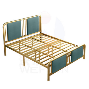 Iron bed soft bag modern simple Dormitory apartment bed bedroom household single double Stainless Steel Bed Frame