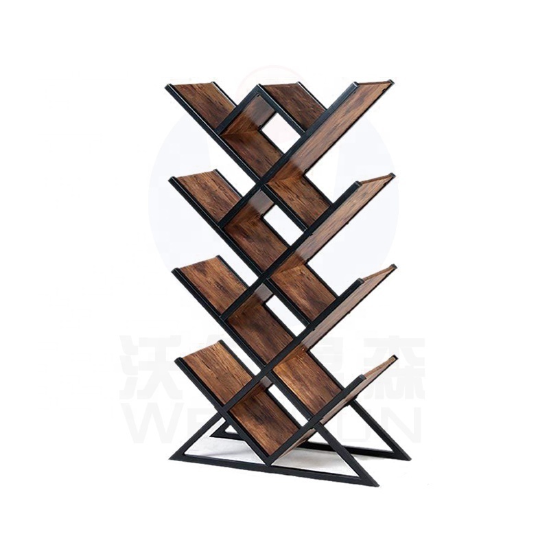 Wholesale symmetry Design Modern Wood Book Shelf Rack Antique Bookshelves Tree Shaped Bookshelf