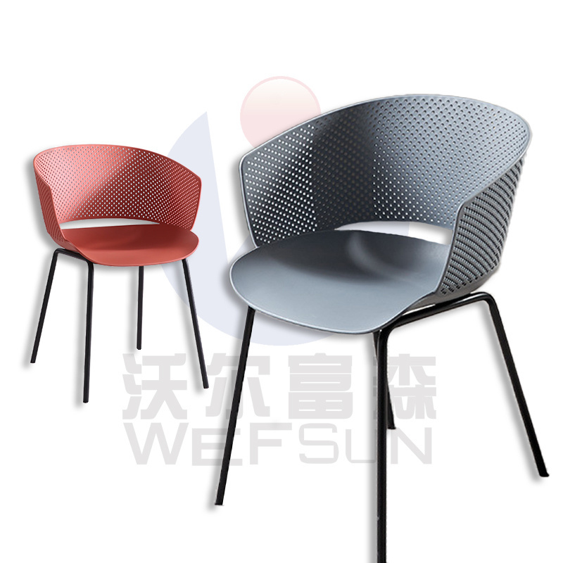 Simple luxury modern Plastic Dining room chairs upholstered  Leisure Adult stackable dining Backrest Conference Chair