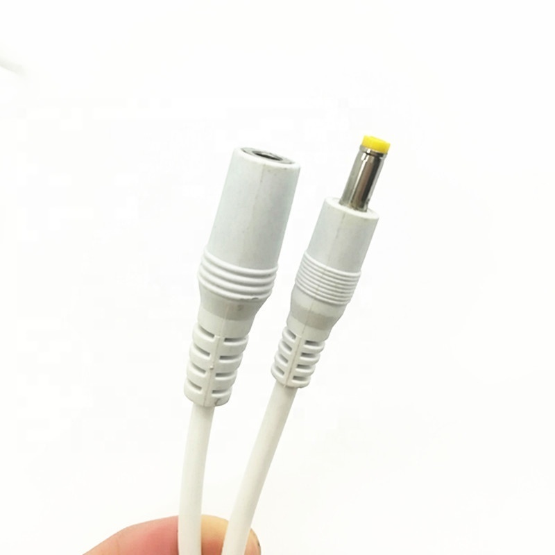 Custom Male to Female DC Power Extension Cable  4.0mm x 1.7mm DC Jack white adapter