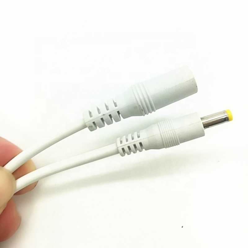 Custom Male to Female DC Power Extension Cable  4.0mm x 1.7mm DC Jack white adapter