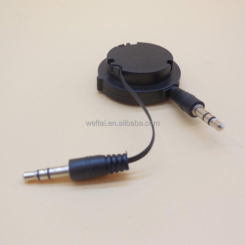 audio jack mini retractable cable reel