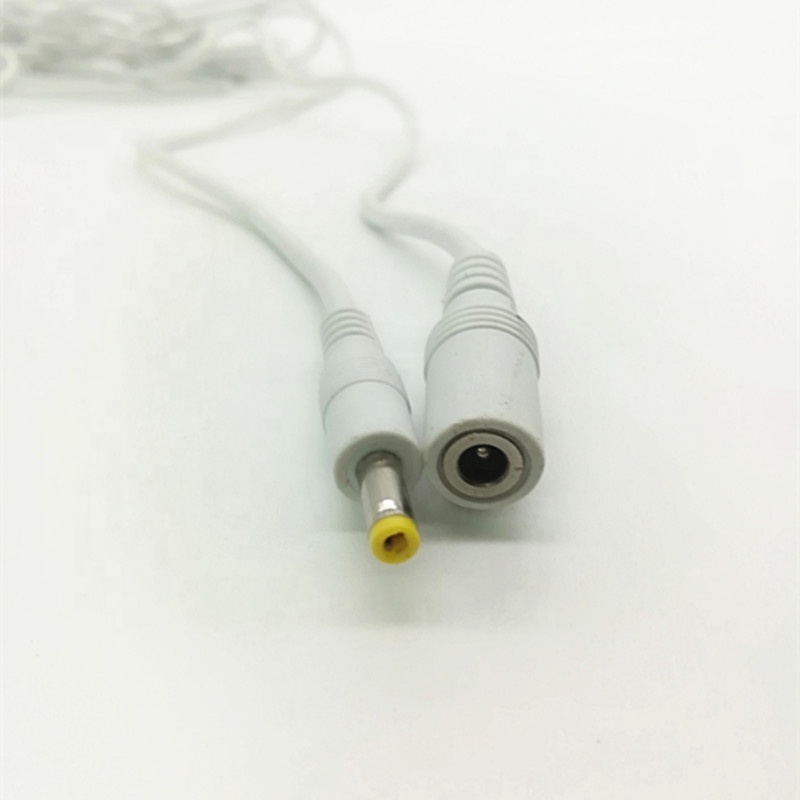 Custom Male to Female DC Power Extension Cable  4.0mm x 1.7mm DC Jack white adapter