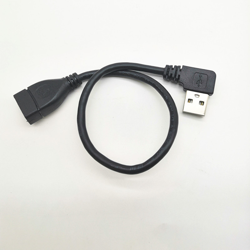 Custom 90 degree Right Angle USB 2.0 Male To USB 2.0 Female Adapter Extension USB Cable