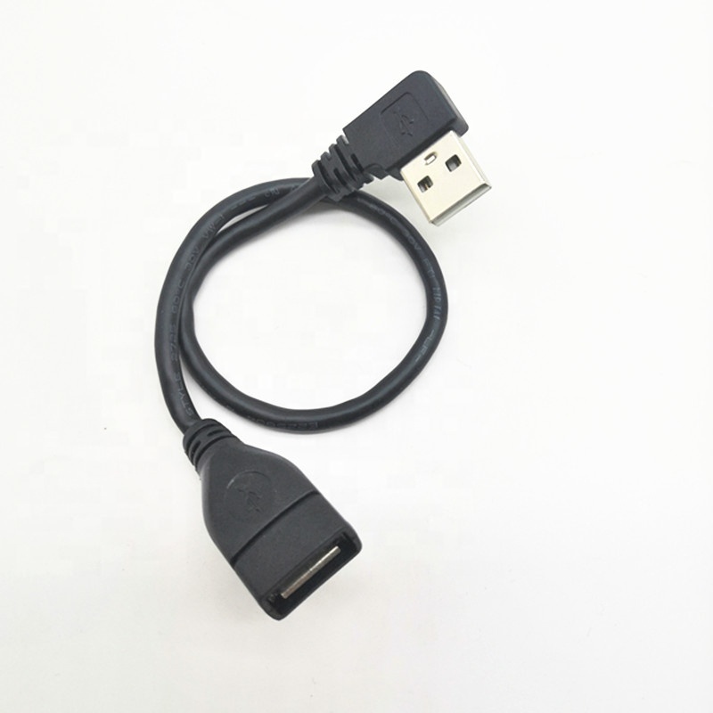 Custom 90 degree Right Angle USB 2.0 Male To USB 2.0 Female Adapter Extension USB Cable