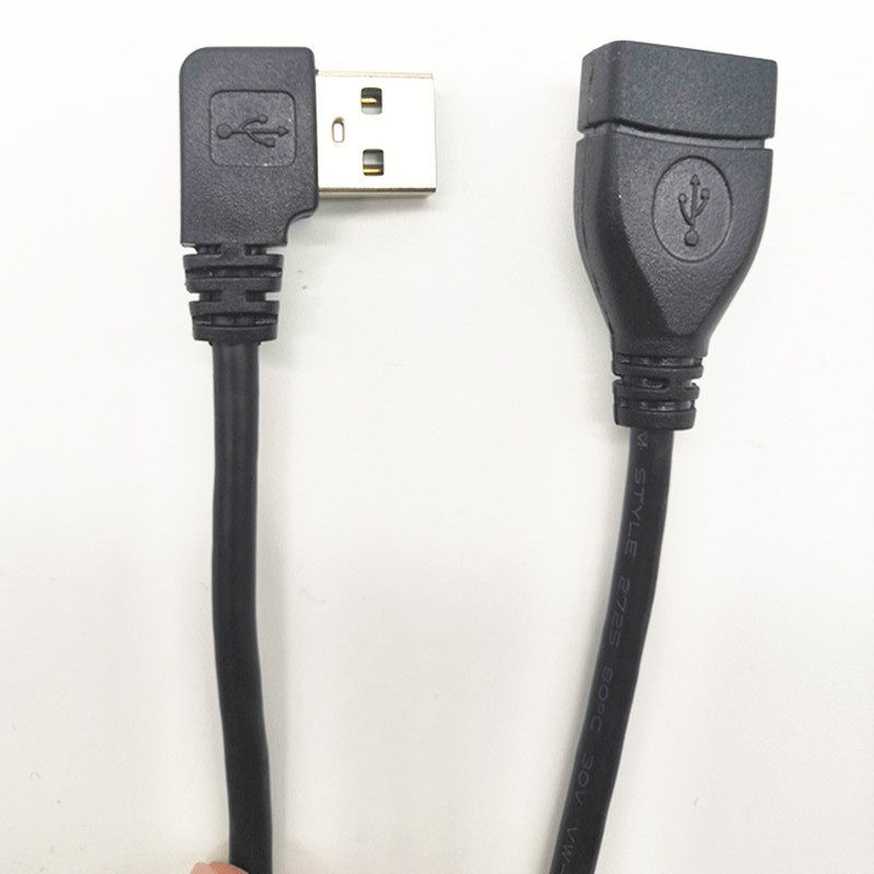 Custom 90 degree Right Angle USB 2.0 Male To USB 2.0 Female Adapter Extension USB Cable