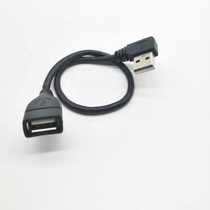 Custom 90 degree Right Angle USB 2.0 Male To USB 2.0 Female Adapter Extension USB Cable