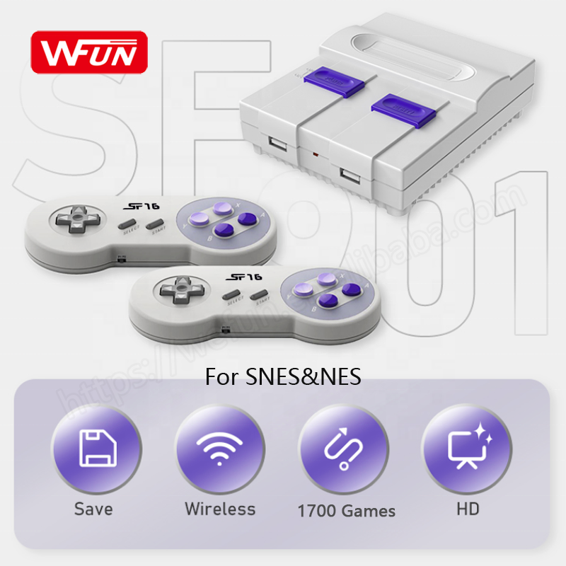 16 Bit SN PLUS Wireless 4K TV Video Family 1700+ Games All in One Console For Super NES SFC FC Retro Mini Game For SNES