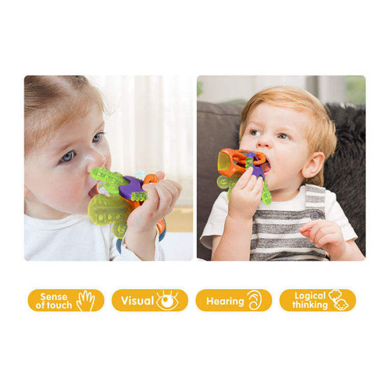 2023 Baby Custom Baby Teeth Itching Ease Toy Silicone Gel Key Teeth Molar Stick