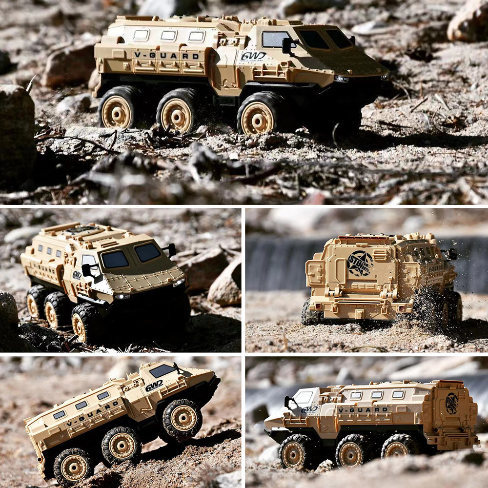 1/16 Proportional Remote Control RC Toys Car Military Truck Six wheel Drive Big Wheel Climbing Military Model Children's Toy Car