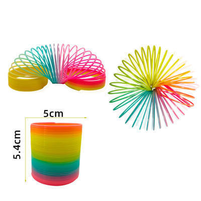 Kids Creative Rainbow Circle Funny Toy Folding Plastic Spring Coil Kids Magic Toys