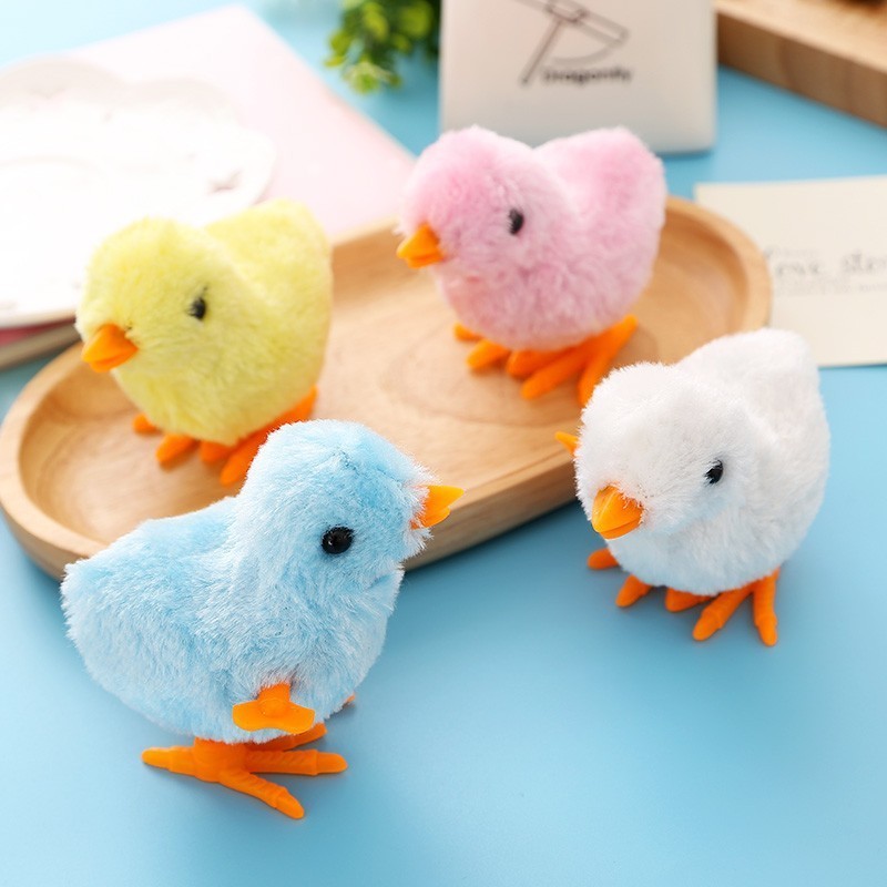 Wholesale Wind Up Chicken Simulation Plush Toy Internet Celebrity Jump Chicken Tiktok The Same Style Toy