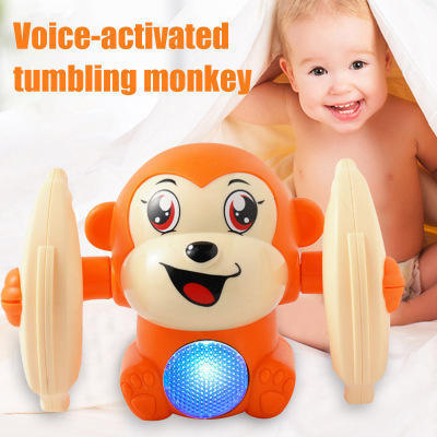 New Puzzle Funny Light Music Sound Control Induction Monkeys Toy Electric Tumbling Monkey Toy