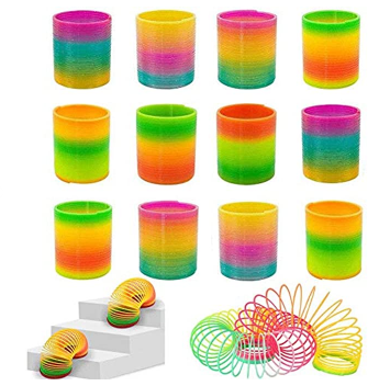 Kids Creative Rainbow Circle Funny Toy Folding Plastic Spring Coil Kids Magic Toys