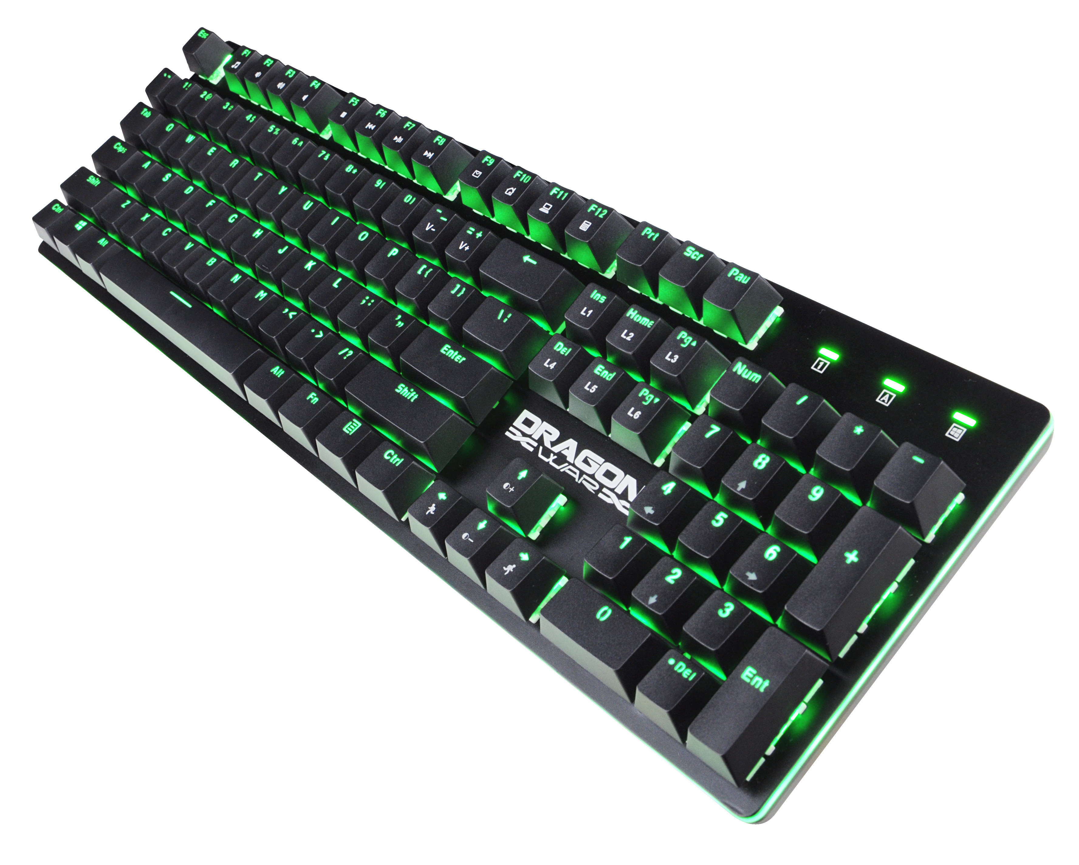 Dragon War custom logo Green LED Outemu blue mechanical switches USB wired gaming mechanical keyboard