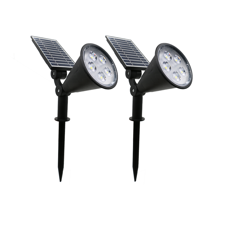 Outdoor solar garden fence lights waterproof IP65 plug and play solar power charged panel RGB white warm white solar spotlight