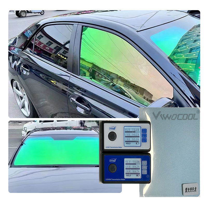 2024 Hot Sale Chameleon Car Window Tint Film anti scratch High Insulation VLT74% Purple Green Colorful window film in stock