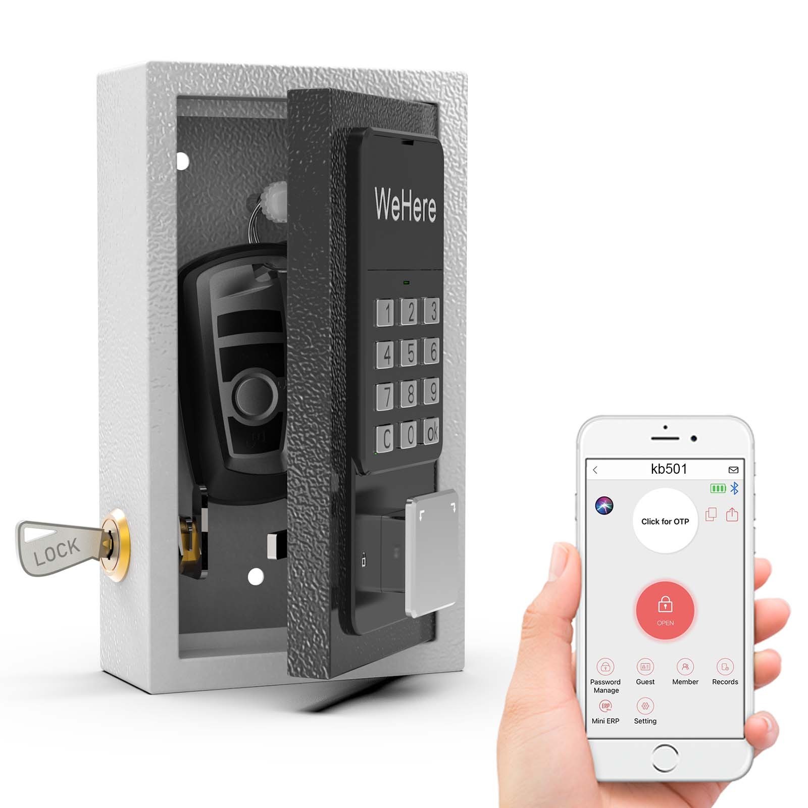 WeHere Hot sale Factory Large Size Safe Wireless Network App Password Fingerprint Smart Key Lock Box