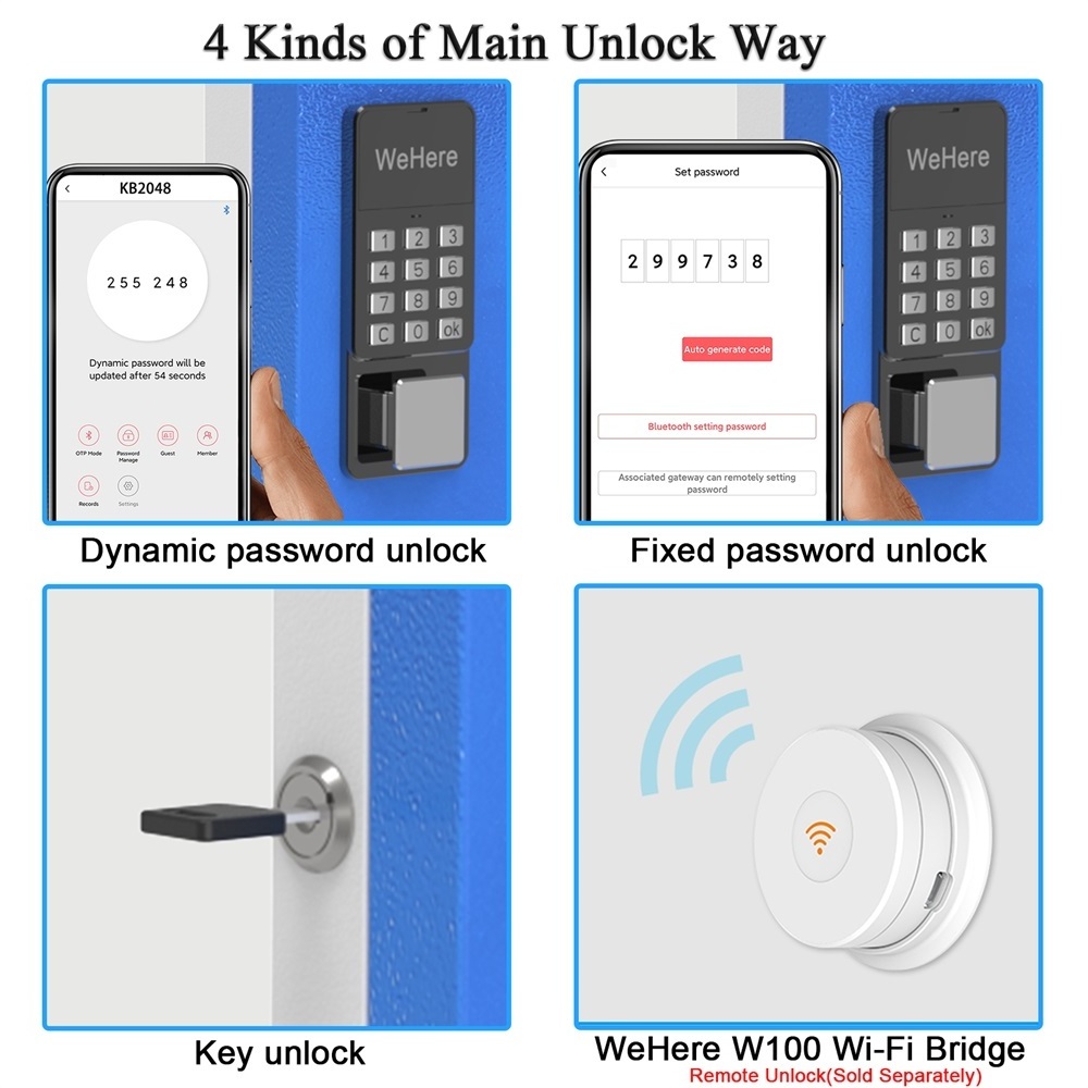 192 Hook Key Safe Box Phone Control Wall Mouted 6 Digit Password Key Box