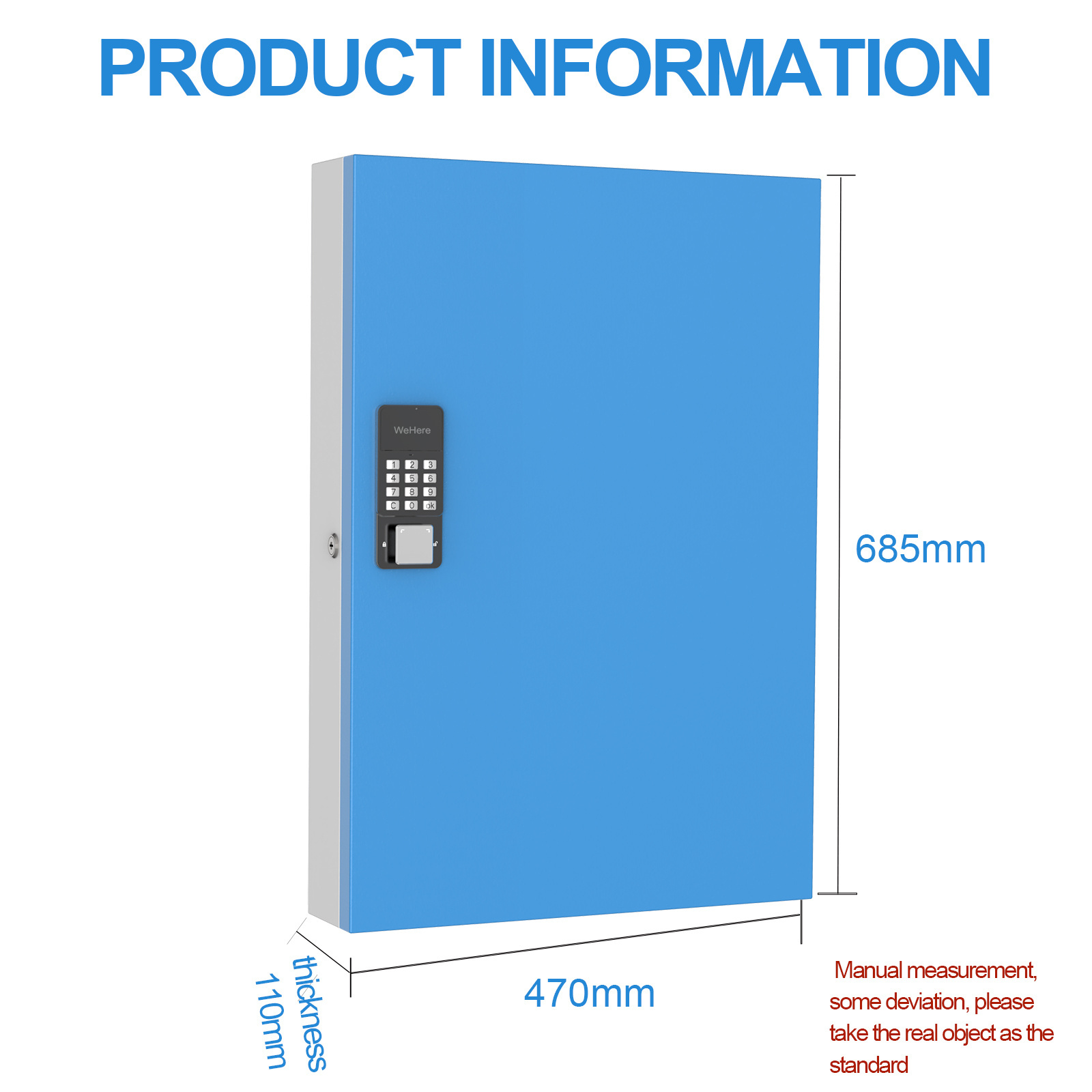 192 Hook Key Safe Box Phone Control Wall Mouted 6 Digit Password Key Box