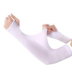 Sun-Protective Ice Silk Sleeve Quick Dry Summer Cooling Outdoor Arm Warmers Adults Kid Cycling Driving Skin-Friendly Arm Sleeves