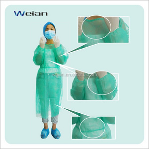 Disposable SMS / pp non woven kniffed cuff Surgical Gown/ disposable green lab coat