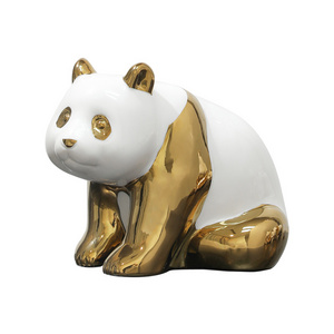 Electroplating Cute Panda Decoration Desktop Luxury Home Decoration Office Ceramic Crafts Other Home Decor