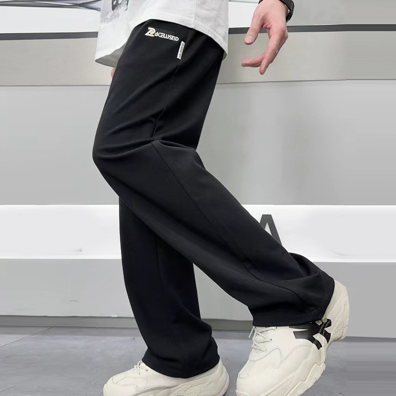 New Design Basic Solid Color Breathable Anti-Static Cotton Running Slacks Sports Pants For Men