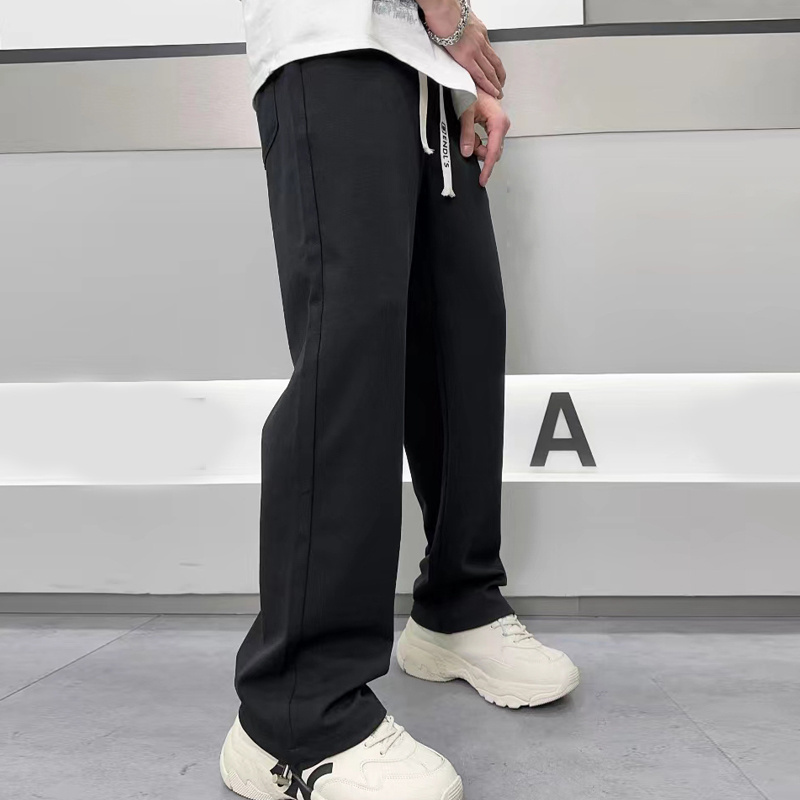 New Design Basic Solid Color Breathable Anti-Static Cotton Running Slacks Sports Pants For Men