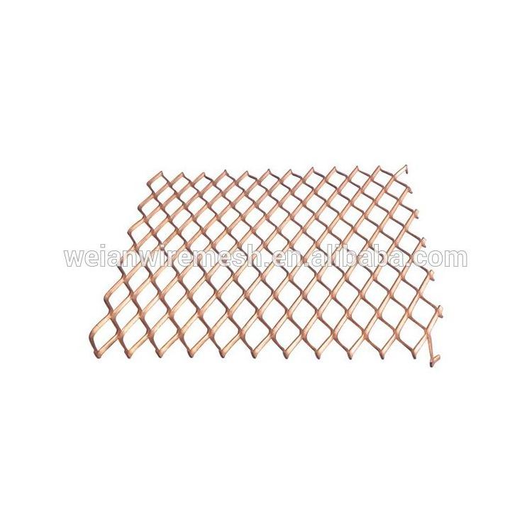 Professional Factory supply woven wire mesh red copper ,brass, phosphor copper mesh Expanded Metal