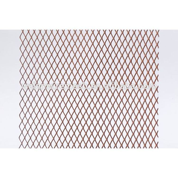 Professional Factory supply woven wire mesh red copper ,brass, phosphor copper mesh Expanded Metal