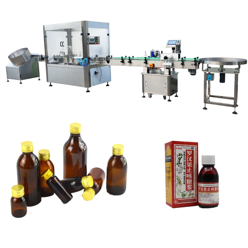 304 Stainless Steel Production Line Syrup Oral Liquid Filling Capping Machine