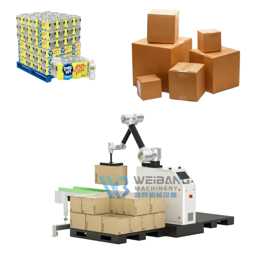 Automatic Stacking Robot System for Different Cardboard Cases Box Palletizer Machine