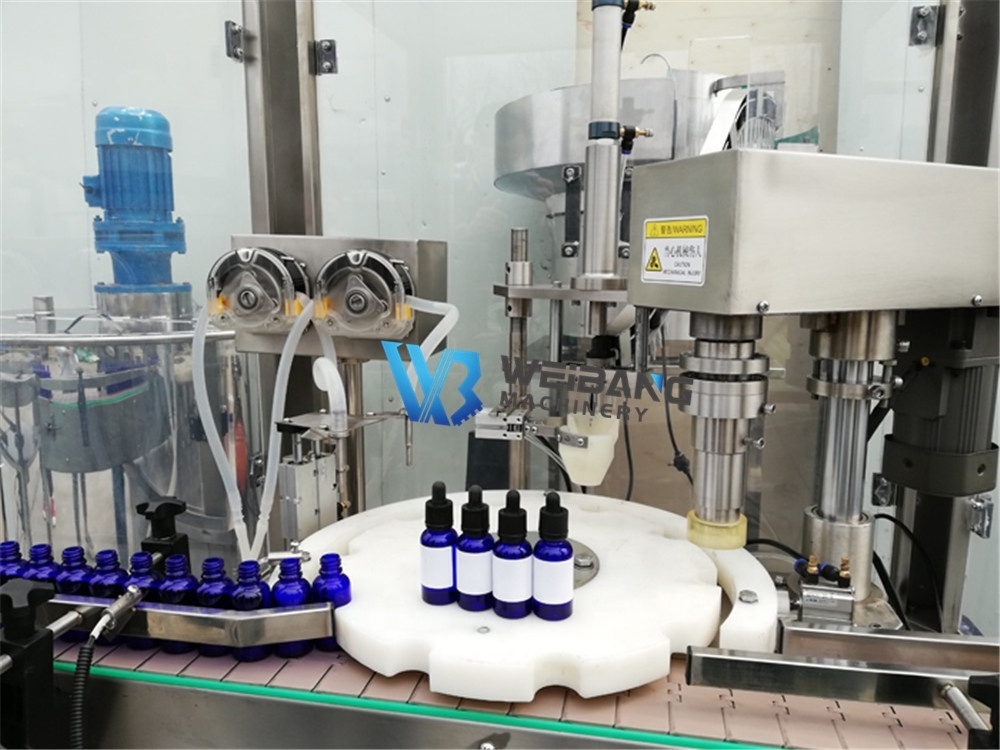 Weibang Automatic Filling line for 1oz 50ml Tincture Oil Dropper Bottle  Filling Machine