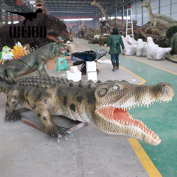 Life size crocodile animatronic animal model