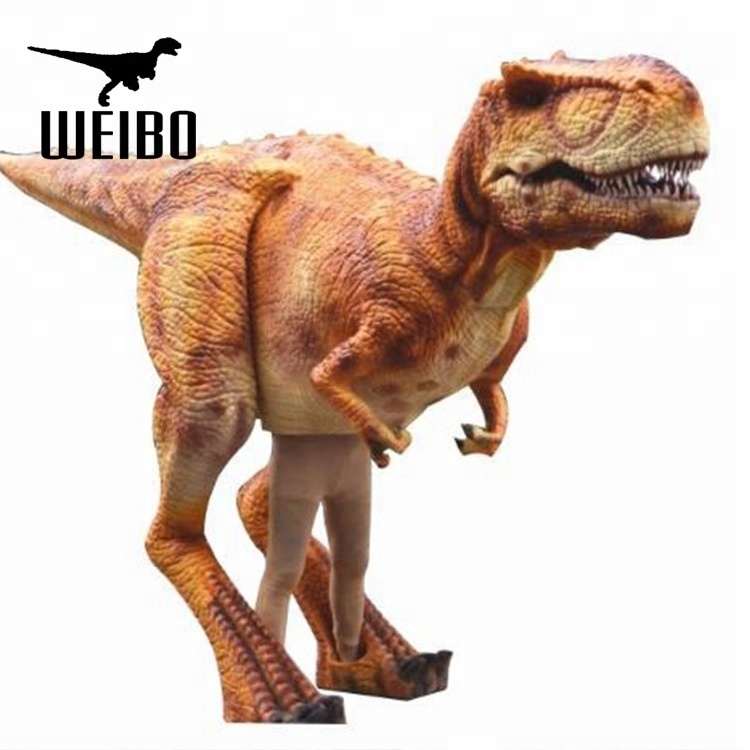 Walking with realistic velociraptor costume for jurassic park