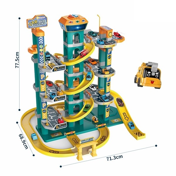 7 levels parking building music and light function plastic luxurious parking garage playset