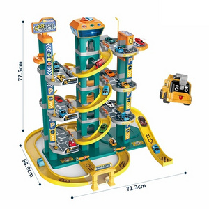 7 levels parking building music and light function plastic luxurious parking garage playset