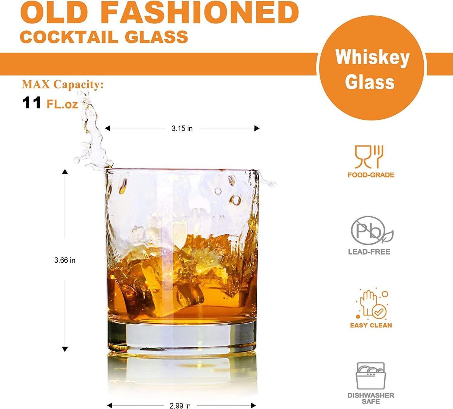 Hot Sale Old Fashioned Clear Whisky Glasses Cups Crystal Rock Shot Glass Whiskey Cup For Cocktail Glass