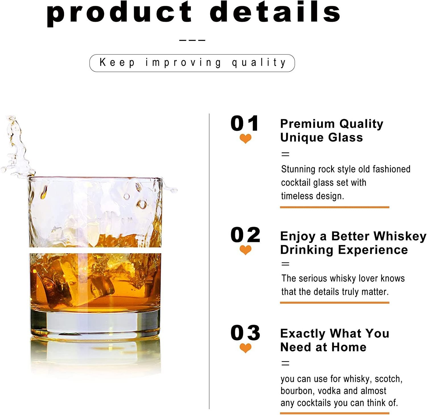 Hot Sale Old Fashioned Clear Whisky Glasses Cups Crystal Rock Shot Glass Whiskey Cup For Cocktail Glass