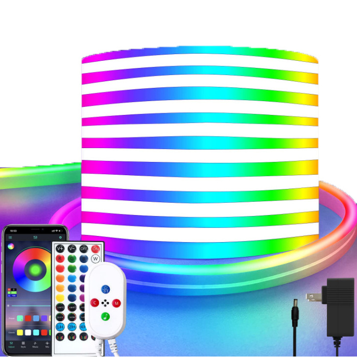 Weicao 49.2ft 32.8ft 16.4ft LED Neon Strip Lights RGB Remote APP Control IP65 Waterproof Flex LED Rope Light