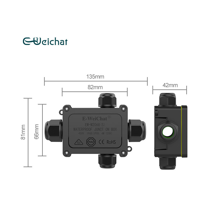 EW-M2068S-4T 4Way  best waterproof solar connector outdoor floodlight telephone cable waterproof junction box case ip68 electric