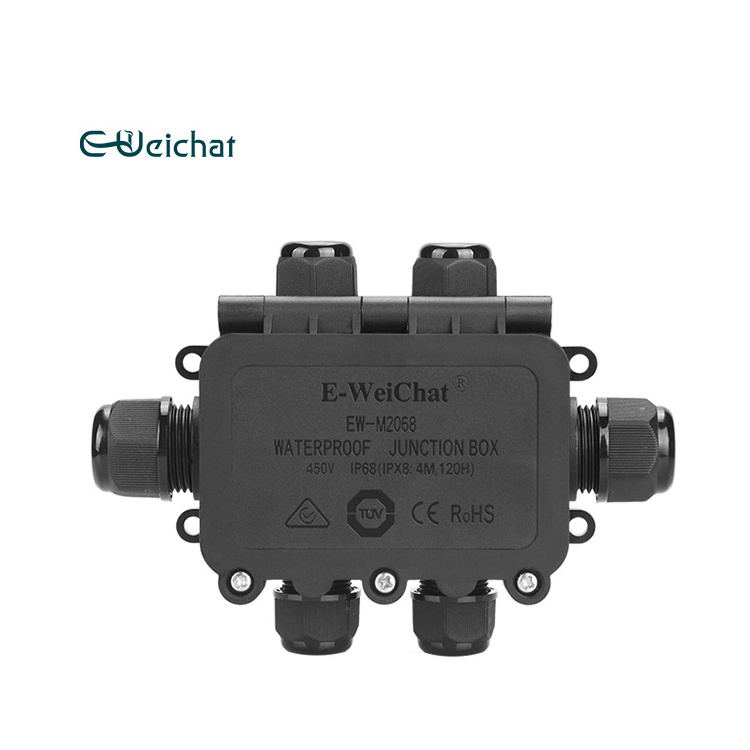 EW-M2068-6T 6 Way Telephone Cable Junction Box Cable Power Connector Outdoor LED Grow Light Electrical  IP68 Junction Box