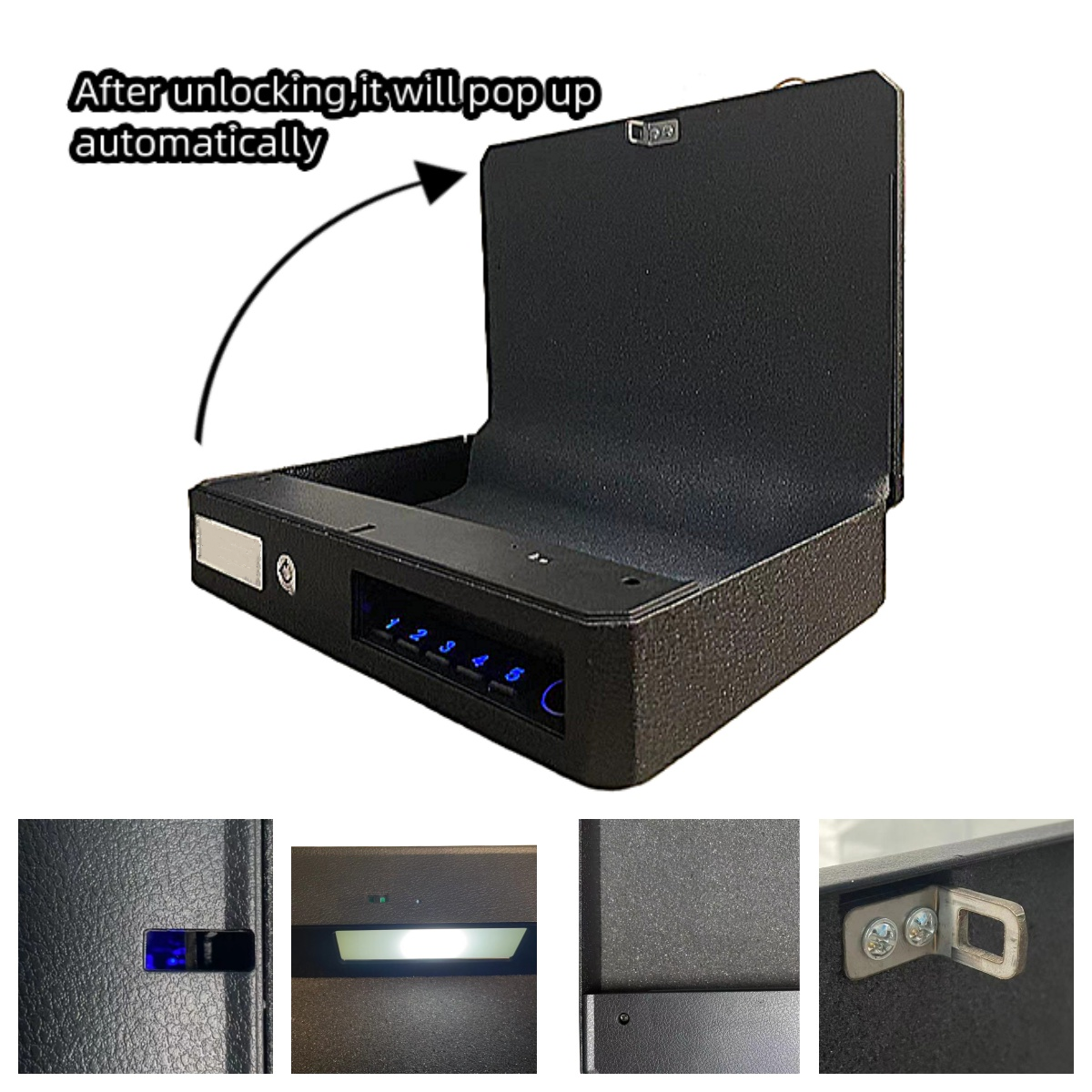 Metal fingerprint key safe lock box gun cases Electronic Fingerprint Security Biometric Industrial Lock Box